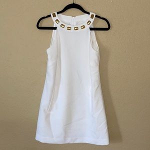 Michael by Michael Kors White Dress w/Gold Accents